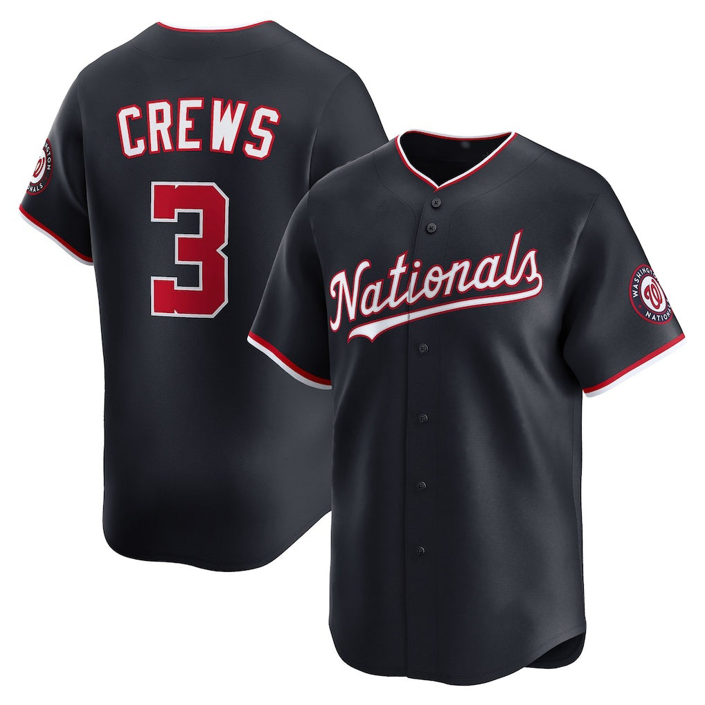 Washington Nationals #3 Dylan Crews Navy Jereymy Alternate Limited Jersey