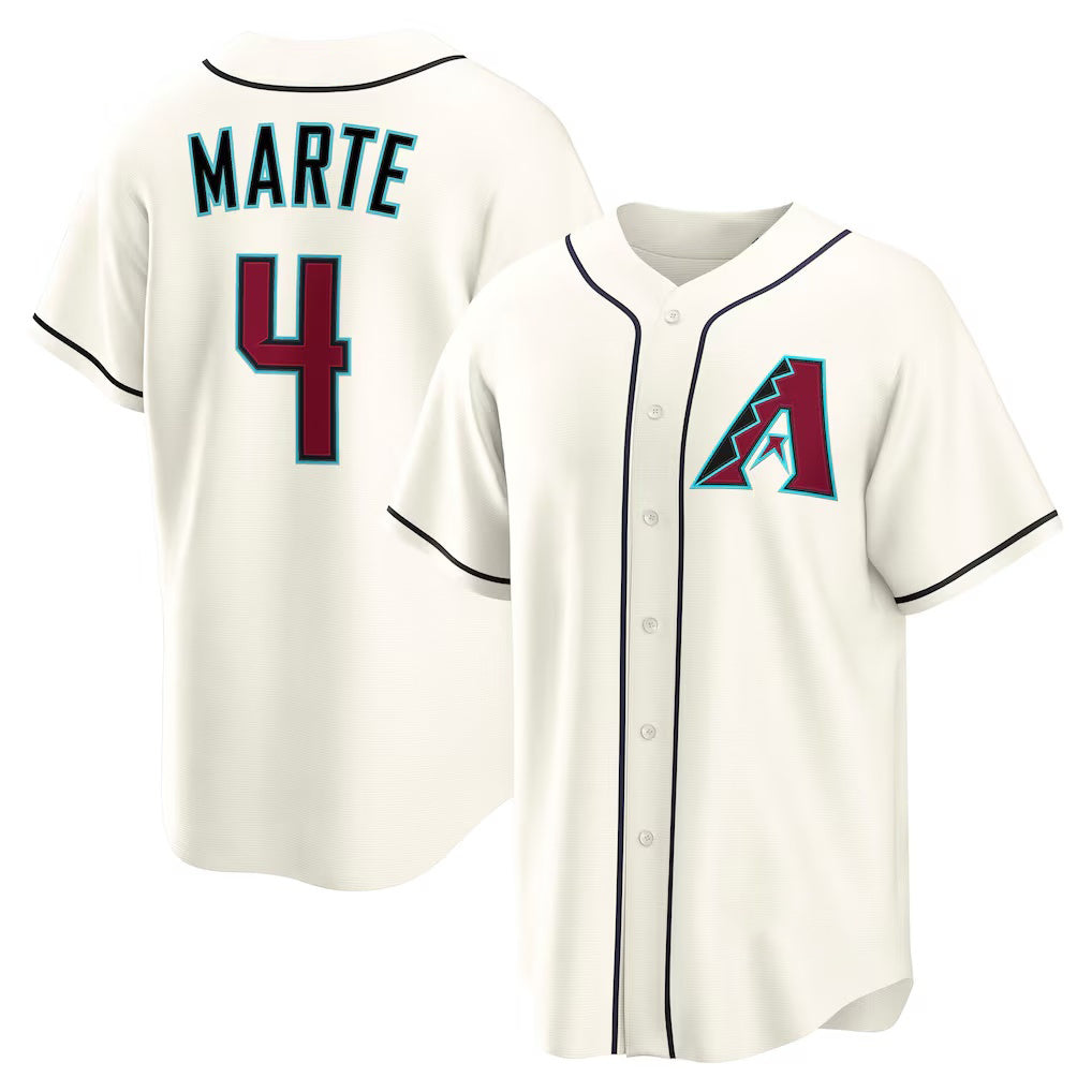 Arizona Diamondbacks #4 Ketel Marte Cream Jereymy Home Replica Jersey
