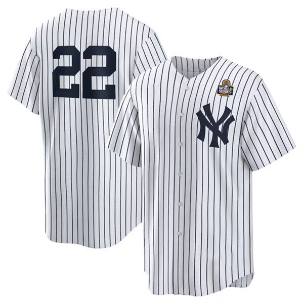 New York Yankees #22 Juan Soto White Jereymy 2024 World Series Cool Base Stitched Jersey