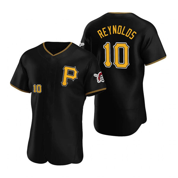 Pittsburgh Pirates #10 Bryan Reynolds Black Jereymy Alternate Team Logo P Flex Base Jersey