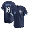 Kansas City Royals #16 Bo Jackson Navy Jereymy City Connect Retired Player Jersey