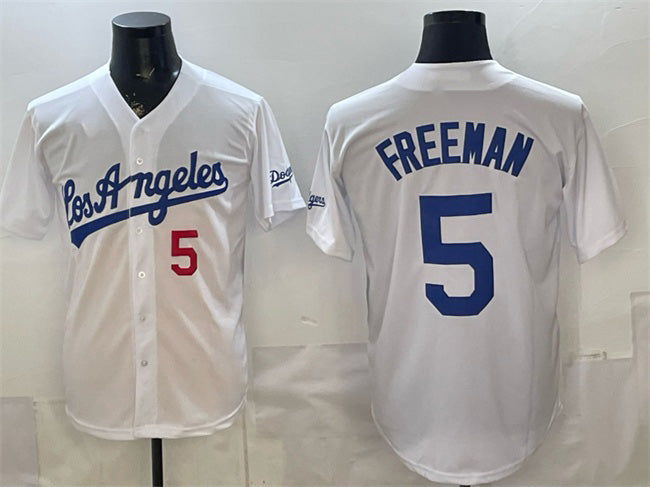 Los Angeles Dodgers #5 Freddie Freeman White Jereymy Alternate Stadium Stitched Jersey