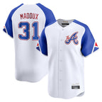 Atlanta Braves #31 Greg Maddux Player White Jereymy City Connect Limited Home Game Stitched Jerseys
