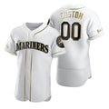 Custom Seattle Mariners White Jereymy Stitched Flex Base Golden Edition Jersey
