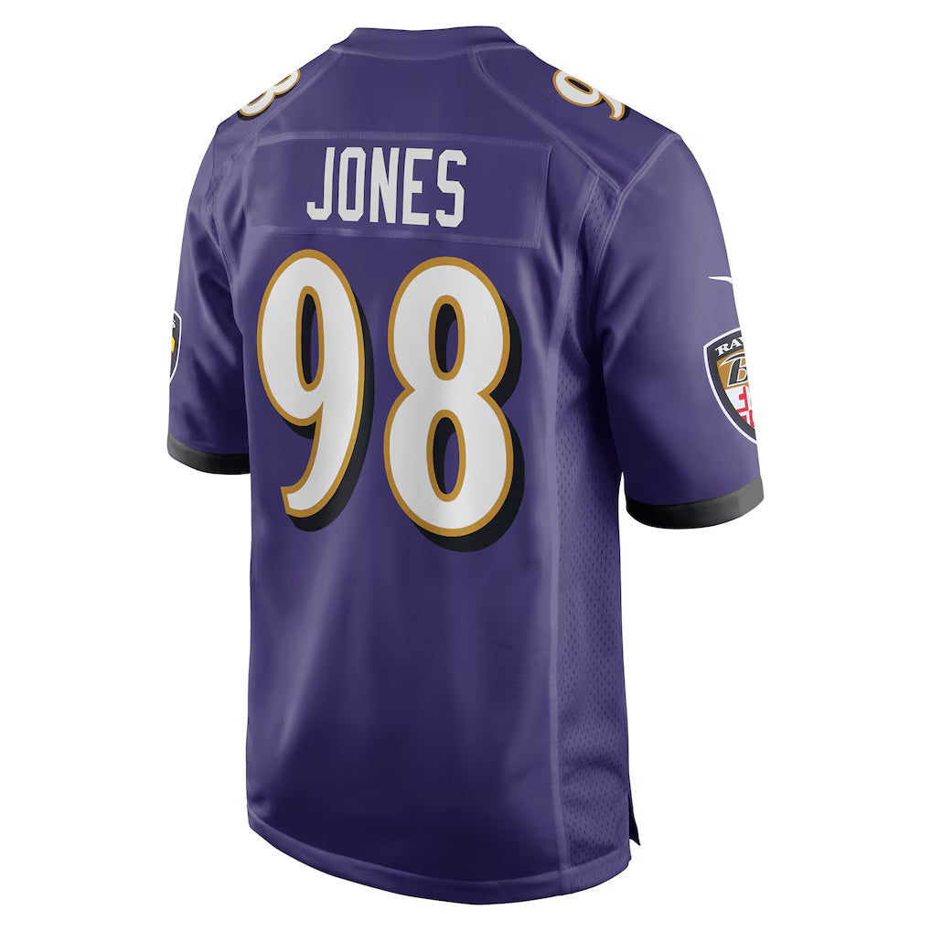 B.Ravens #98 Travis Jones Purple Jereymy Player Game Jersey