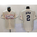 New York Yankees #2 Derek Jeter Cream Jereymy Limited Stitched Jersey 2