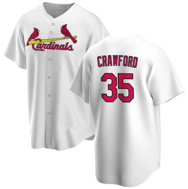 St. Louis Cardinals #35 Brandon Crawford White Jereymy Cool Base Stitched Jersey