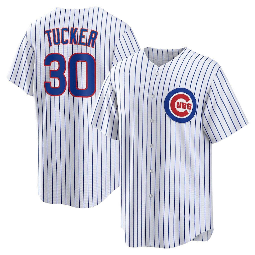 Chicago Cubs #30 Kyle Tucker White Jereymy Home Replica Player Jersey