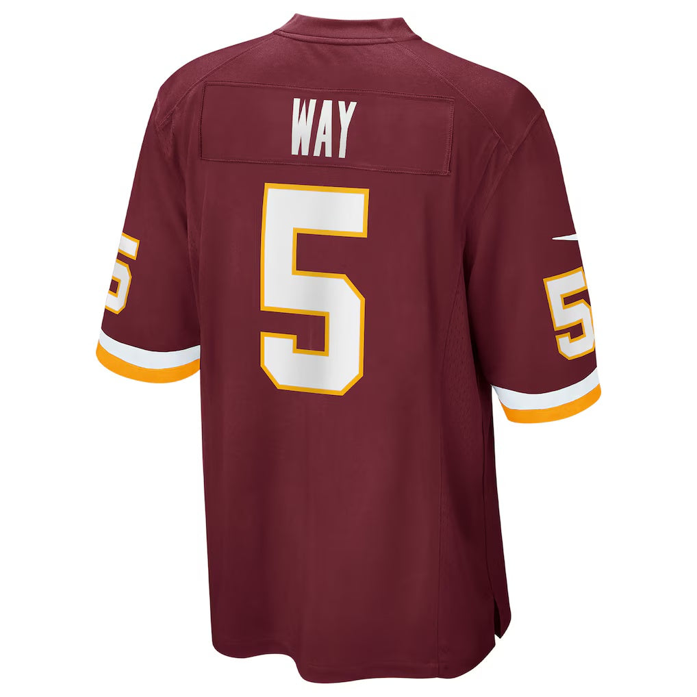 W.Football Team #5 Tress Way Game Jersey - Burgundy Jereymy