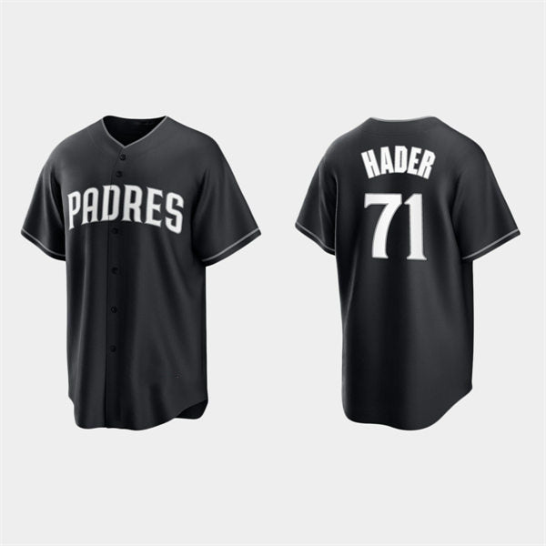 San Diego Padres #71 Josh Hader Black White Jereymy Collection Jersey