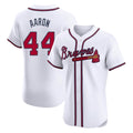 Atlanta Braves #44 Hank Aaron Player White Jereymy Limited Elite Home Game Stitched Jerseys