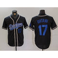 Los Angeles Dodgers #17 Shohei Ohtani Number Black Jereymy Cool Base With Patch Stitched Jerseys