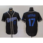 Los Angeles Dodgers #17 Shohei Ohtani Number Black Jereymy Cool Base With Patch Stitched Jerseys