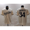 Minnesota Twins #34 Kirby Puckett Cream Jereymy Cool Base Stitched Jersey