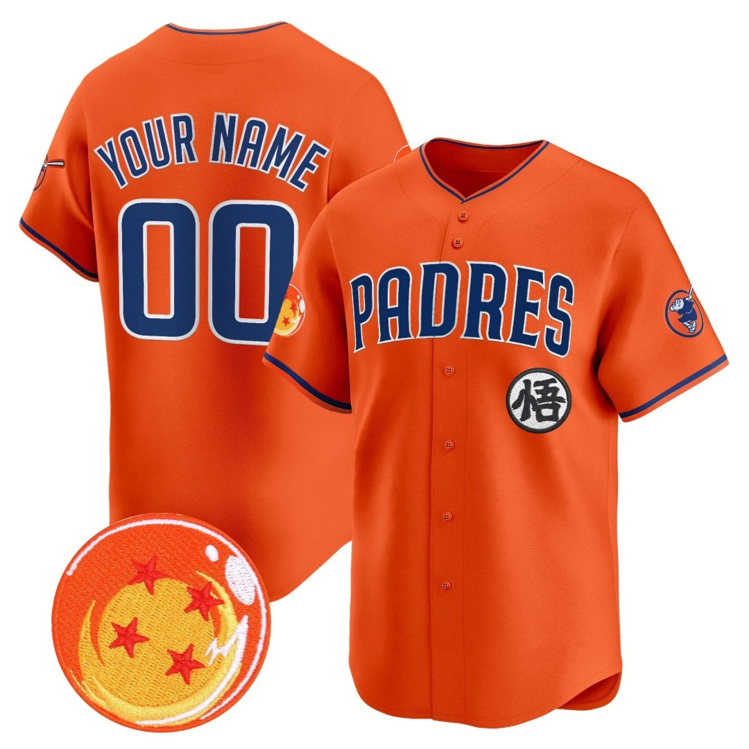 Custom San Diego Padres x Dragon Ball Orange Jereymy Vapor Premier Limited Jersey - All Stitched