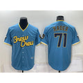 Milwaukee Brewers #71 Josh Hader Blue Jereymy 2022 City Connect Cool Base Stitched Jersey