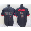 Cincinnati Reds #9 Joe Burrow Black Jereymy 2023 City Connect Cool Base Stitched Jersey
