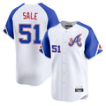 Atlanta Braves #51 Chris Sale Player White Jereymy City Connect Limited Home Game Stitched Jerseys