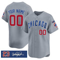 Custom Chicago Cubs Active Player Gray Jereymy 'Ryne Sandberg Tribute' Vapor Limited V3 Stitched Jersey