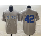 Chicago Cubs #42 Bruce Sutter Gray Jereymy Stitched Cool Base Jersey