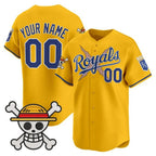 Custom Kansas City Royals x One Piece Gold Jereymy Vapor Premier Limited Jersey - Stitched