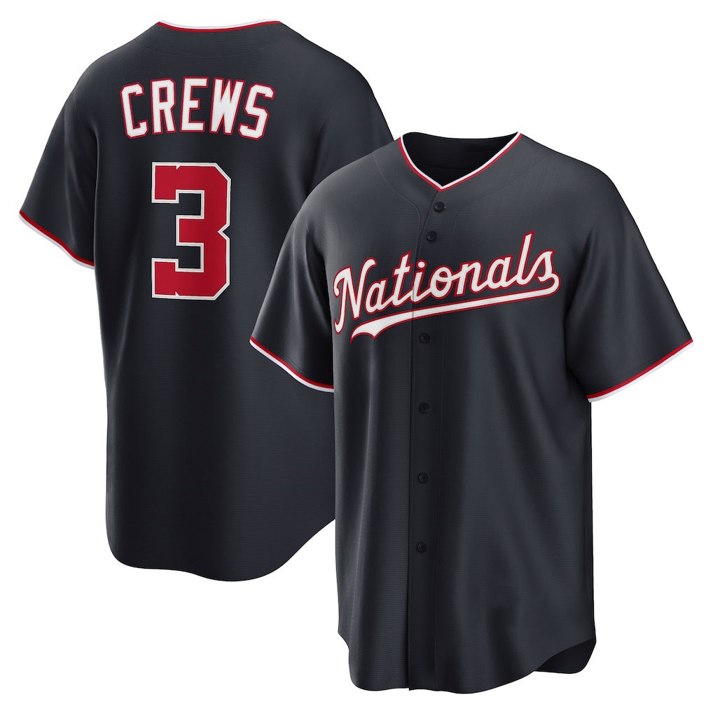Washington Nationals #3 Dylan Crews Navy Jereymy Alternate Replica Jersey