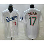 Los Angeles Dodgers #17 Shohei Ohtani Number White Green Jereymy Stitched Cool Base Jersey 2