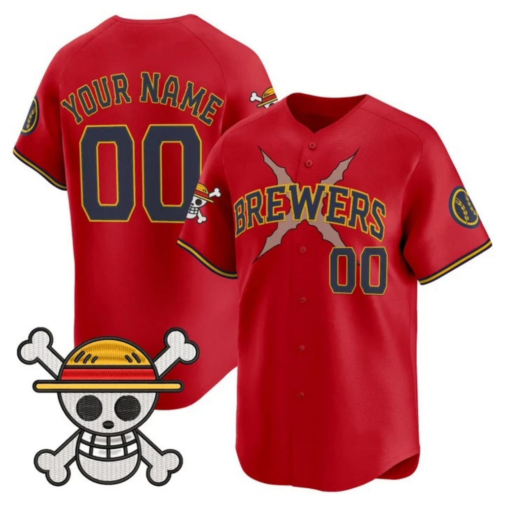 Custom Milwaukee Brewers x One Piece Red Jereymy Vapor Premier Limited Jersey - Stitched