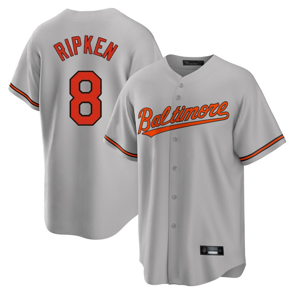 Baltimore Orioles #8 Cal Ripken Player Gray Jereymy Home Game Stitched Jerseys