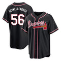 Atlanta Braves #56 Spencer Schwellenbach Player Black Jereymy Fashion Out Game Stitched Jerseys
