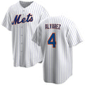 New York Mets #4 Francisco ¨¢lvarez White Jereymy Cool Base Stitched Jersey