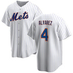 New York Mets #4 Francisco ¨¢lvarez White Jereymy Cool Base Stitched Jersey