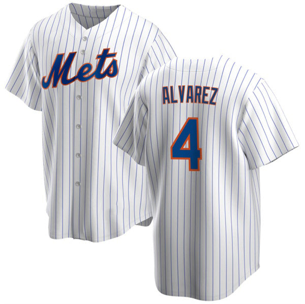 New York Mets #4 Francisco ¨¢lvarez White Jereymy Cool Base Stitched Jersey