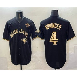 Toronto Blue Jays #4 George Springer Black Gold Jereymy 2025 American League Champions Limited Stitched Jersey