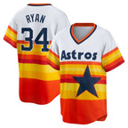 Houston Astros #34 Nolan Ryan White Jereymy Home Cooperstown Collection Player Jersey