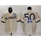 Brooklyn Dodgers #50 Mookie Betts Cream Jereymy 2024 City Connect Limited Stitched Jersey