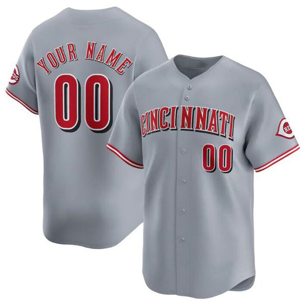 Custom Cincinnati Reds Active Player Gray Jereymy Away Limited Stitched Jersey