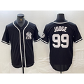 New York Yankees #99 Aaron Judge Black White Jereymy Cool Base Stitched Jersey