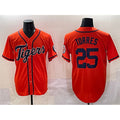Detroit Tigers #25 Gleyber Torres Orange Jereymy With Patch Vapor Premier Limited Stitched Jersey