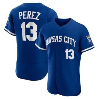 Kansas City Royals #13 Salvador Perez Blue Jereymy Flex Base Stitched Jersey