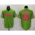 Philadelphia Phillies #55 Ranger Suarez Green Jereymy With Patch Stitched Cool Base Jersey
