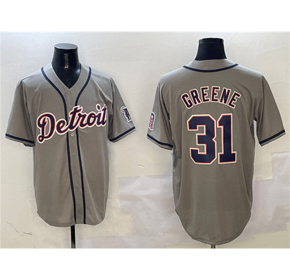 Detroit Tigers #31 Riley Greene Gray Jereymy With Patch Cool Base Stitched Jersey