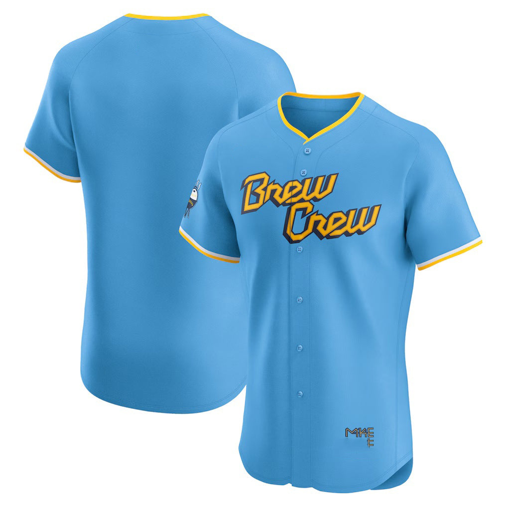 Milwaukee Brewers Powder Blue Jereymy City Connect Elite Jersey