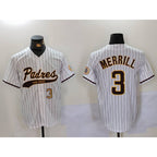 San Diego Padres #3 Jackson Merrill White Jereymy 2023 Cool Base Stitched Jerseys