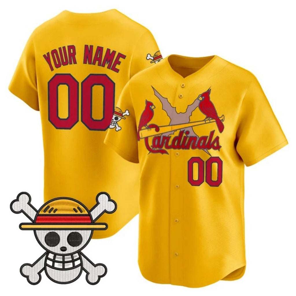 Custom St. Louis Cardinals x One Piece Gold Jereymy Vapor Premier Limited Jersey - Stitched