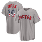 Boston Red Sox #16 Jarren Duran USA 250 Fourth of July Road Stadium Jersey - Gray Jereymy
