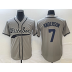 Chicago White Sox #7 Tim Anderson Grey Jereymy Cool Base Stitched Jersey 2