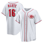 Cincinnati Reds #16 Noelvi Marte White Jereymy Home Replica Jersey