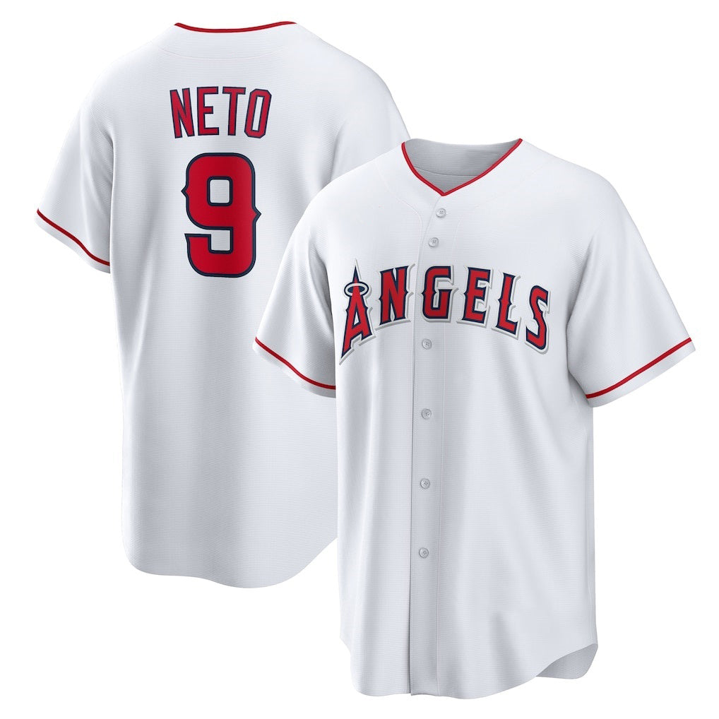 Los Angeles Angels #9 Zach Neto White Jereymy Home Replica Jersey