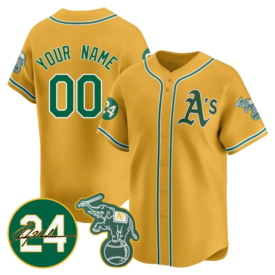 Custom Oakland Athletics Gold Jereymy Jersey - Personalized
